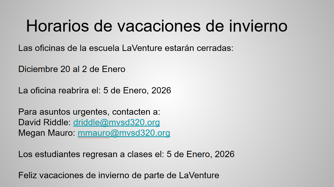 winter break hours in spanish